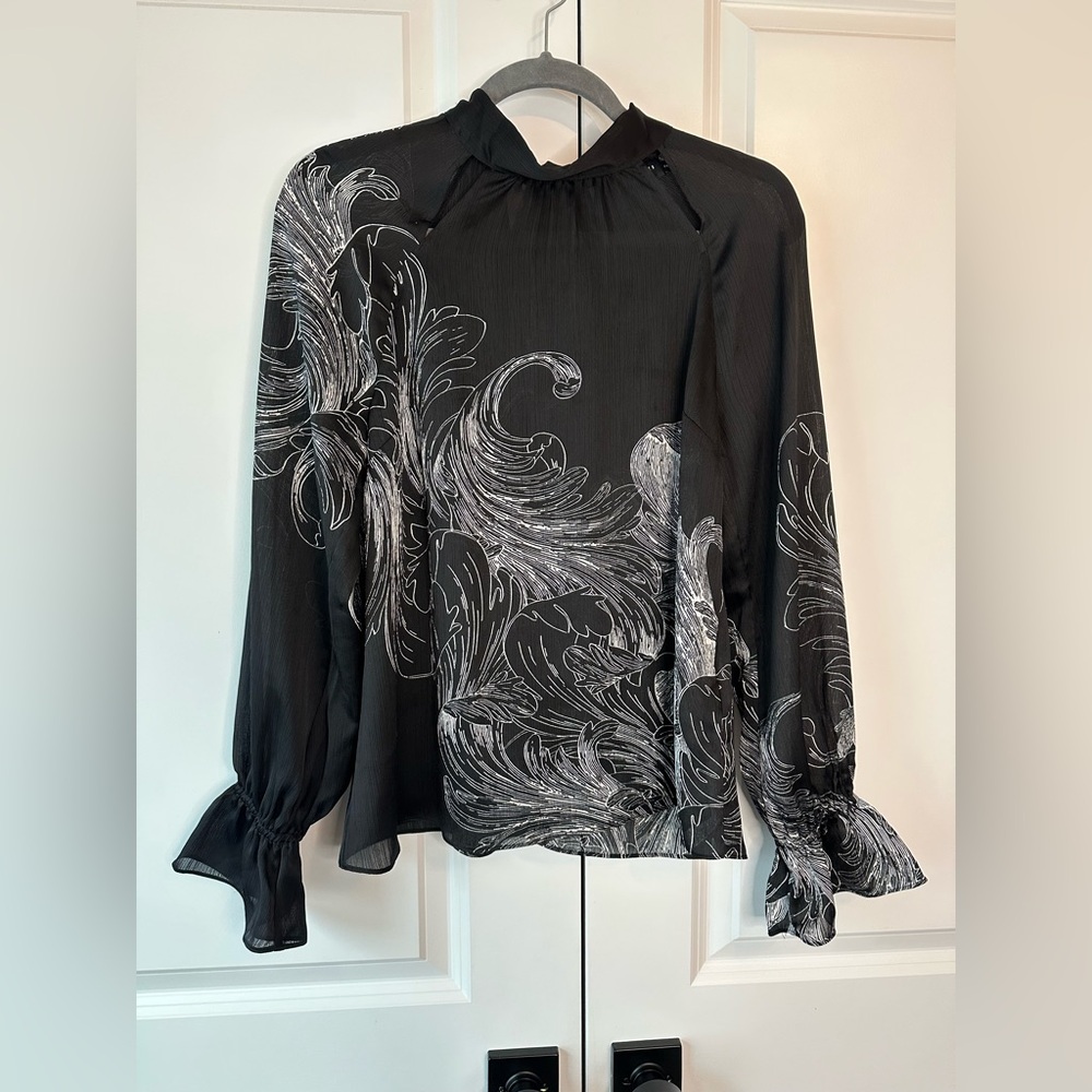 Ted Baker London Women’s Joellah Three-Quarter Sleeve Top Black/White Ted 2/US 6